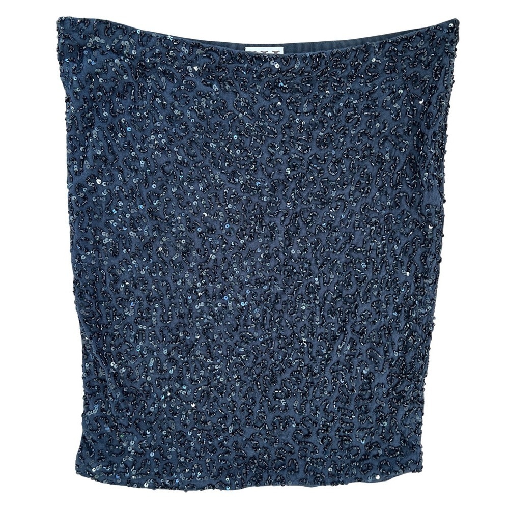 Haute Hippie Black Sequin Strapless Tube Top Size XS